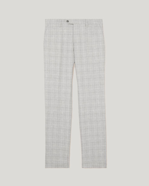 Windowpane Check Tailored Pant, Grey, hi-res